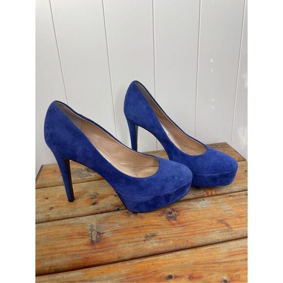 Diane Von Furstenberg Womens Blue Renee‎ Suede Pumps Size 7.5 $298.00 - Picture 1 of 10